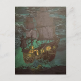 ghost ship, flying Dutchman, schooner Postcard