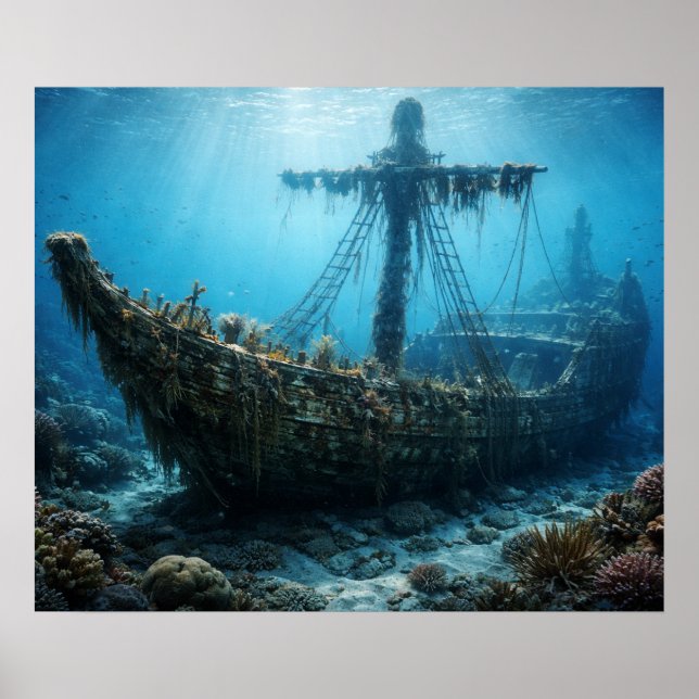 Ghost Ship in the Abyss Poster (Front)