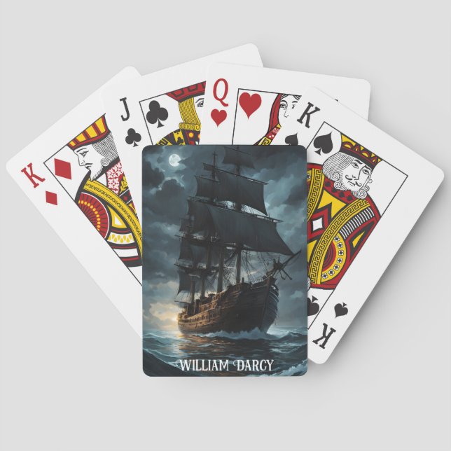 Ghost Ship in the Moonlight Playing Cards (Back)