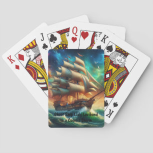 Ghost Ship Lady Lovibond in a Cosmic Storm Playing Cards