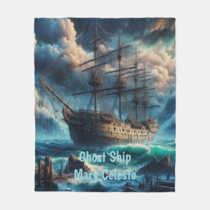 Ghost Ship Mary Celeste Haunting Maritime Mystery Fleece Blanket