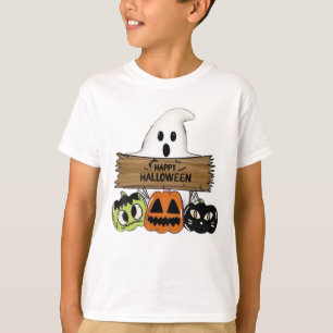 Ghost Signs Happy Halloween with Friends T-Shirt