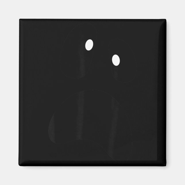 Ghost Silly Face Spooky Halloween Ghost Face Easy Magnet (Front)