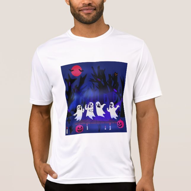 Ghost Singing Contest in Haunted Forest Graveyard T-Shirt (Front)