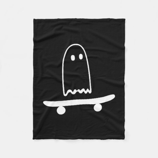 Ghost skateboard lazy funny skateboarding fleece blanket (Front)