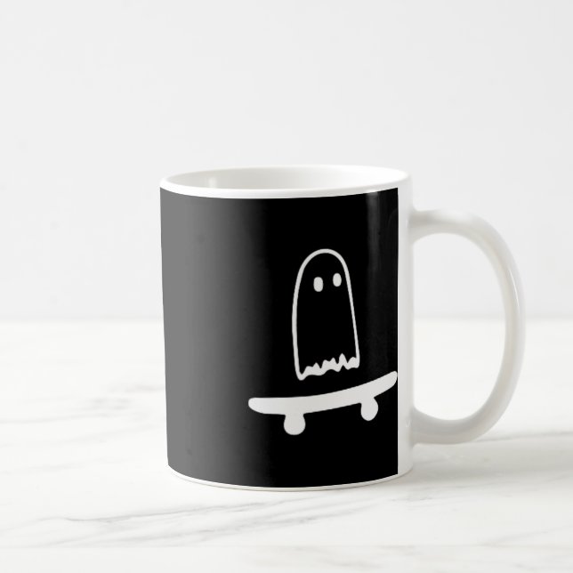 Ghost Skateboard Lazy Halloween Costume Fun Skateb Coffee Mug (Right)