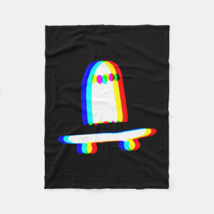 Ghost Skateboard Lazy Halloween Costume Funny Fleece Blanket