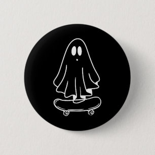 Ghost Skateboard Lazy Halloween Costume Funny Skat 6 Cm Round Badge