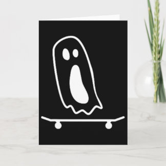 Ghost Skateboard Lazy Halloween Costume Funny Skat Card