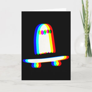Ghost Skateboard Lazy Halloween Costume Funny Skat Card