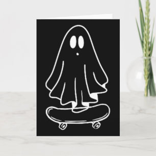 Ghost Skateboard Lazy Halloween Costume Funny Skat Card