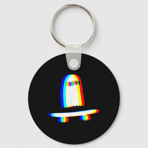 Ghost Skateboard Lazy Halloween Costume Funny Skat Key Ring
