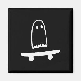 Ghost Skateboard Lazy Halloween Costume Funny Skat Magnet