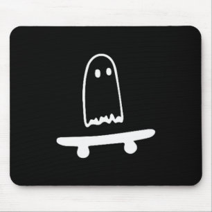 Ghost Skateboard Lazy Halloween Costume Funny Skat Mouse Pad