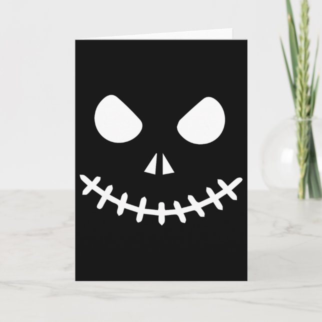Ghost Skeleton Halloween  Card (Front)
