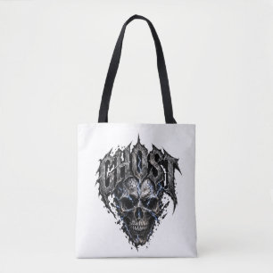 Ghost Skull Gothic Graphic Tote Bag