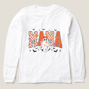 Ghost Spooky Mama Retro Halloween Vintage Design Tri-Blend Shirt