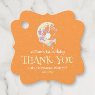 Ghost Spooky One 1st Birthday Halloween Thank You Favour Tags