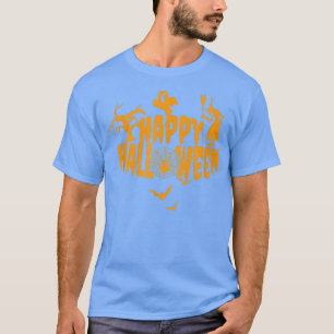 Ghost Spyder Web Bats Witch Tree Happy Halloween T-Shirt