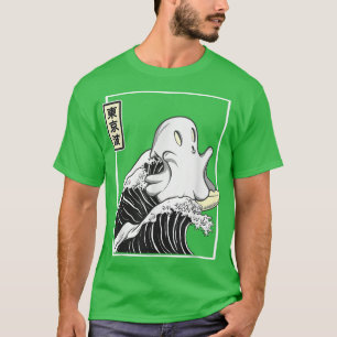 Ghost Surfing Japan Kanagawa Wave Kawaii Aesthetic T-Shirt