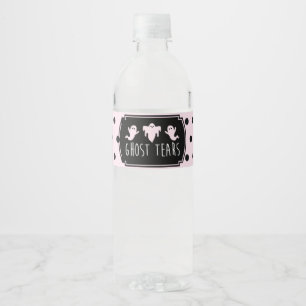 Ghost Tears Halloween Girl Birthday Water Bottle Label