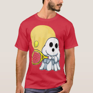 Ghost Tennis Player Lazy Halloween Costume Cute Sp T-Shirt