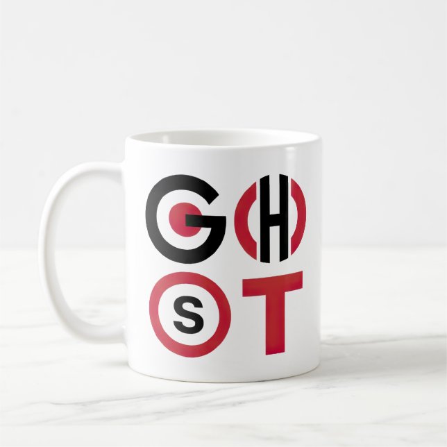 Ghost Text Coffee Mug (Left)