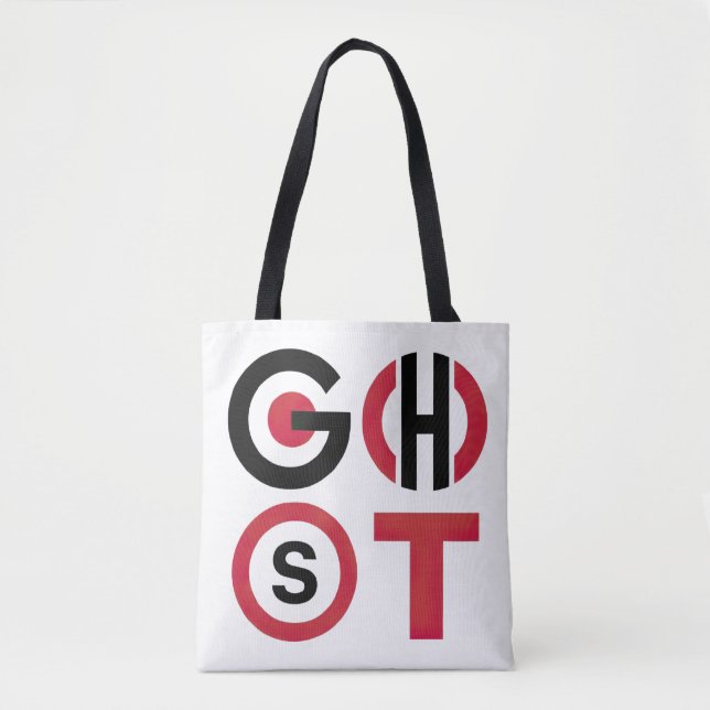 Ghost Text Tote Bag (Front)