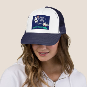 Ghost-Themed Halloween Trucker Hat