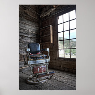 Ghost Town Barber Chair - Bannack Montana Poster