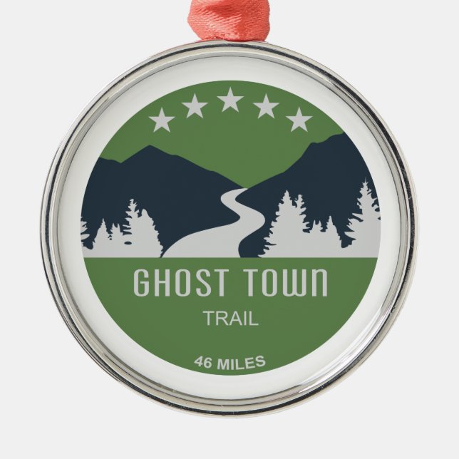 Ghost Town Trail Pennsylvania Metal Tree Decoration (Front)