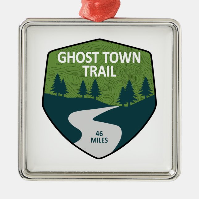 Ghost Town Trail Pennsylvania Metal Tree Decoration (Front)