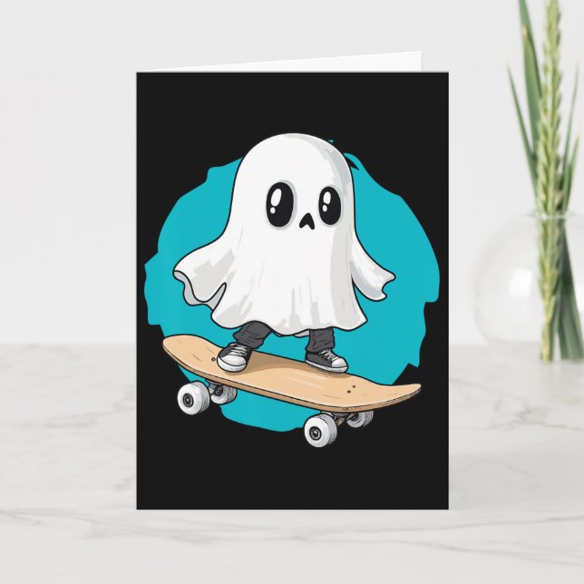 Ghost Trippy Vaporwave Halloween Techno Rave Edm M Card (Front)