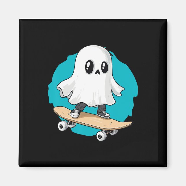 Ghost Trippy Vaporwave Halloween Techno Rave Edm M Magnet (Front)