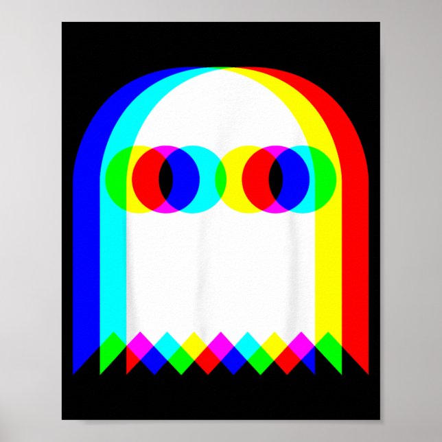Ghost Trippy Vaporwave Halloween Techno Rave Funny Poster (Front)