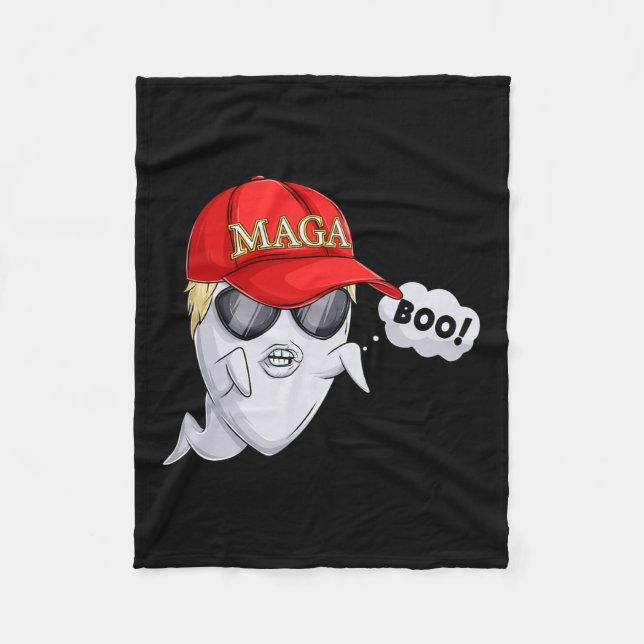 Ghost Trump Halloween Costume  Fleece Blanket (Front)