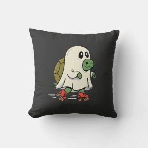 Ghost Turtle Roller Skates Halloween Design_1 Cushion