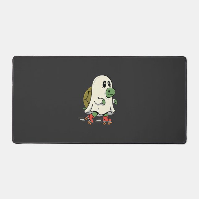 Ghost Turtle Roller Skates Halloween Design_1 Desk Mat (Front)