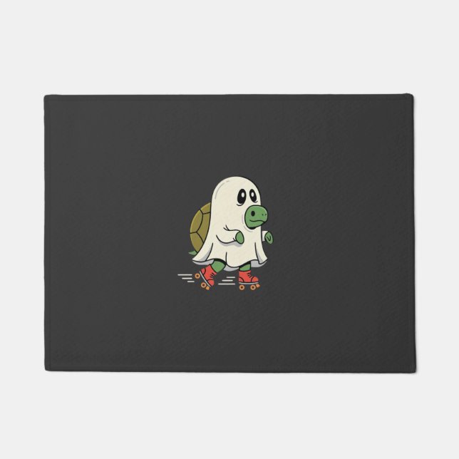 Ghost Turtle Roller Skates Halloween Design_1 Doormat (Front)