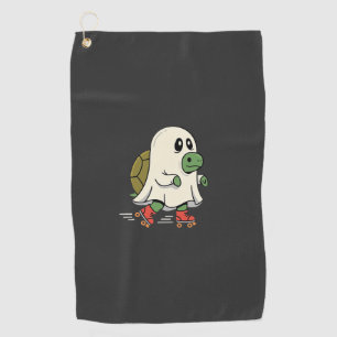 Ghost Turtle Roller Skates Halloween Design_1 Golf Towel