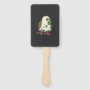Ghost Turtle Roller Skates Halloween Design_1 Hand Fan