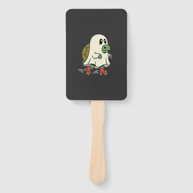 Ghost Turtle Roller Skates Halloween Design_1 Hand Fan (Front)