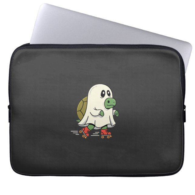 Ghost Turtle Roller Skates Halloween Design_1 Laptop Sleeve (Front)