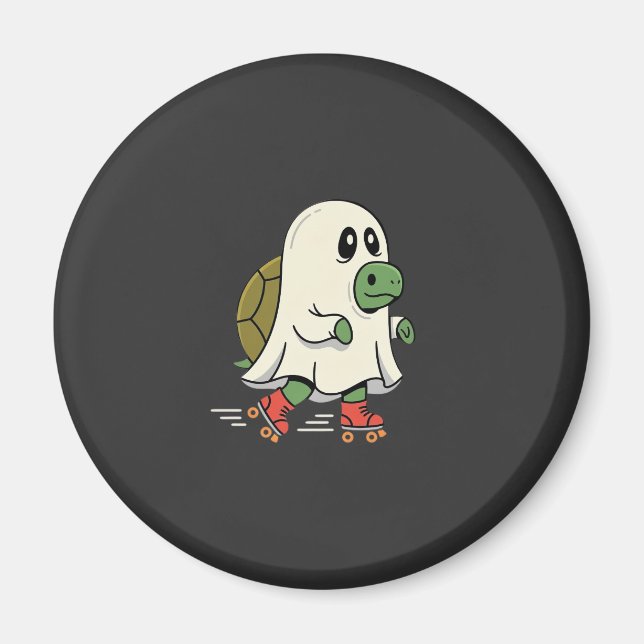 Ghost Turtle Roller Skates Halloween Design_1 Magnet (Front)