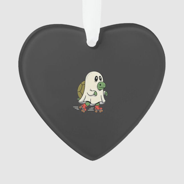 Ghost Turtle Roller Skates Halloween Design_1 Ornament (Front)