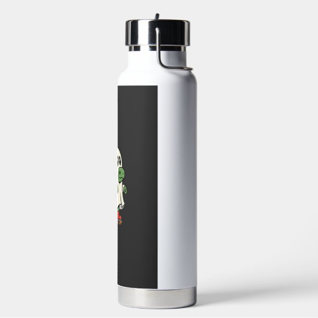 Ghost Turtle Roller Skates Halloween Design_1 Water Bottle (Left)