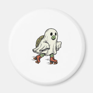 Ghost Turtle Roller Skating Vintage Halloween Desi Magnet
