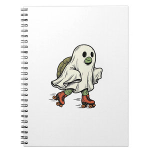 Ghost Turtle Roller Skating Vintage Halloween Desi Notebook