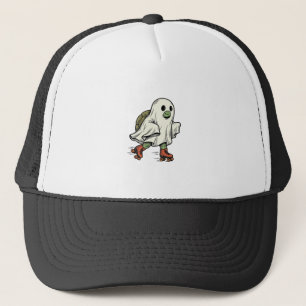 Ghost Turtle Roller Skating Vintage Halloween Desi Trucker Hat