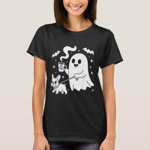 Ghost Walking Dog French Bulldog Coffee Halloween T-Shirt
